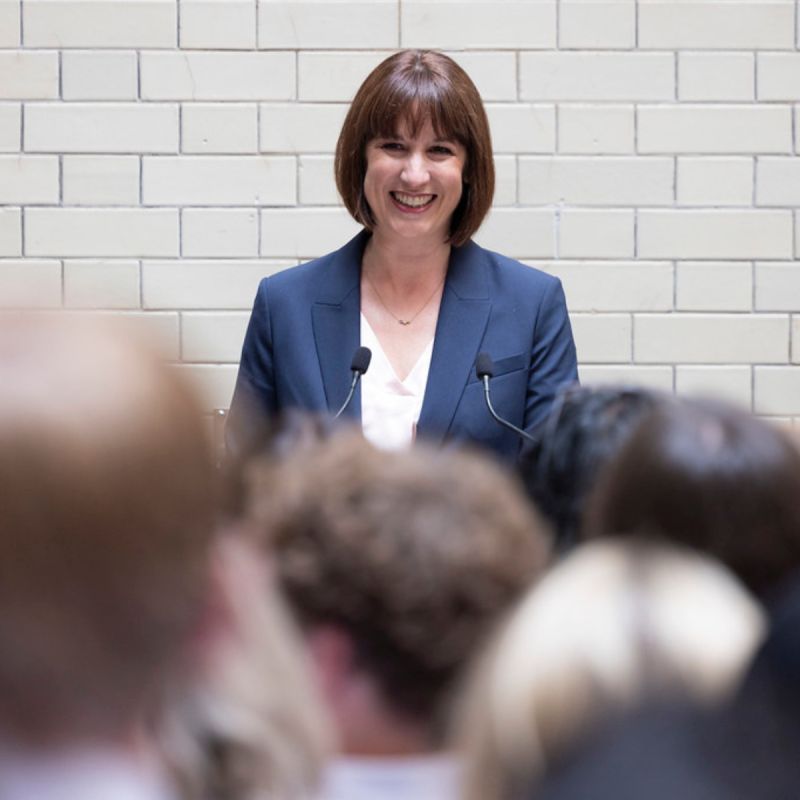 Rachel Reeves addressing audience